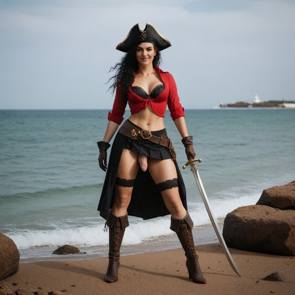 Sword Belt, Pirate Ship, Oasis Shemale AI Porn