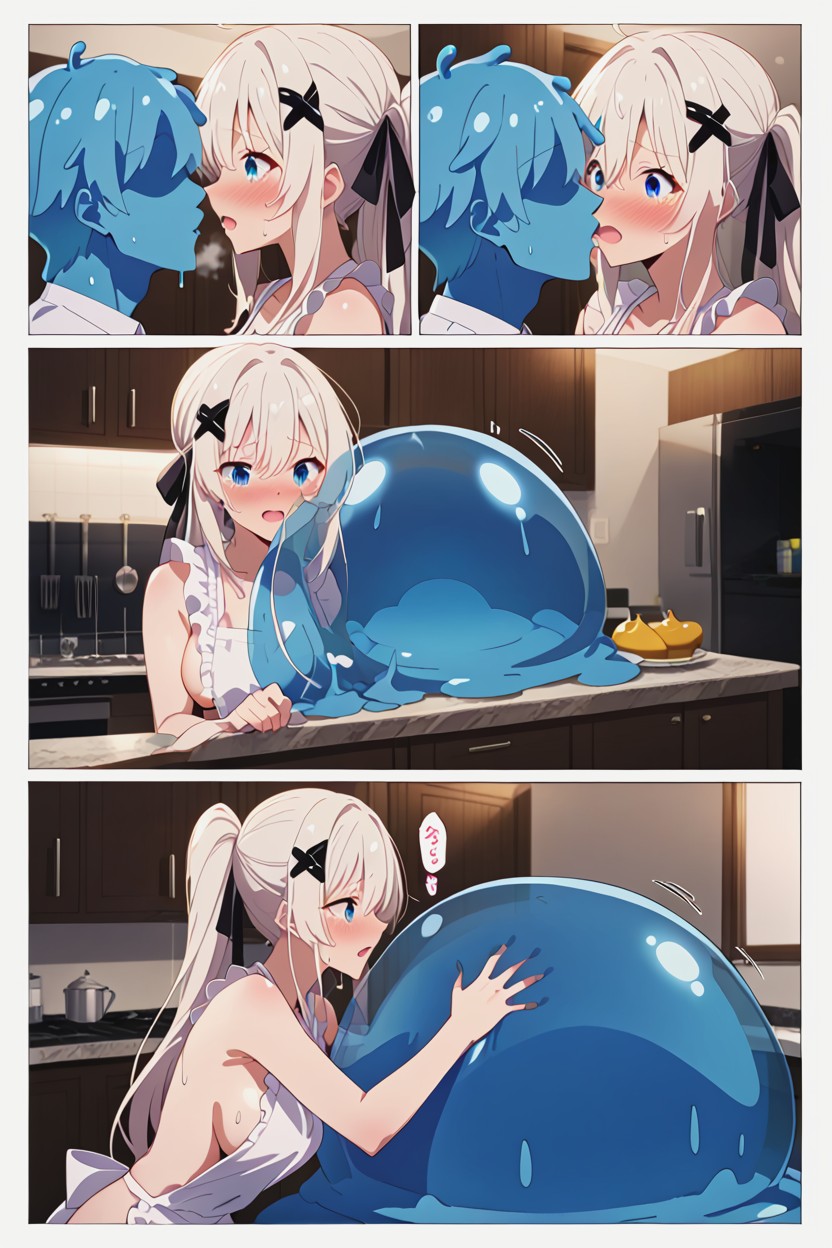 18+, Giant Black Ribbon, Face Close Up Hentai AI Porn