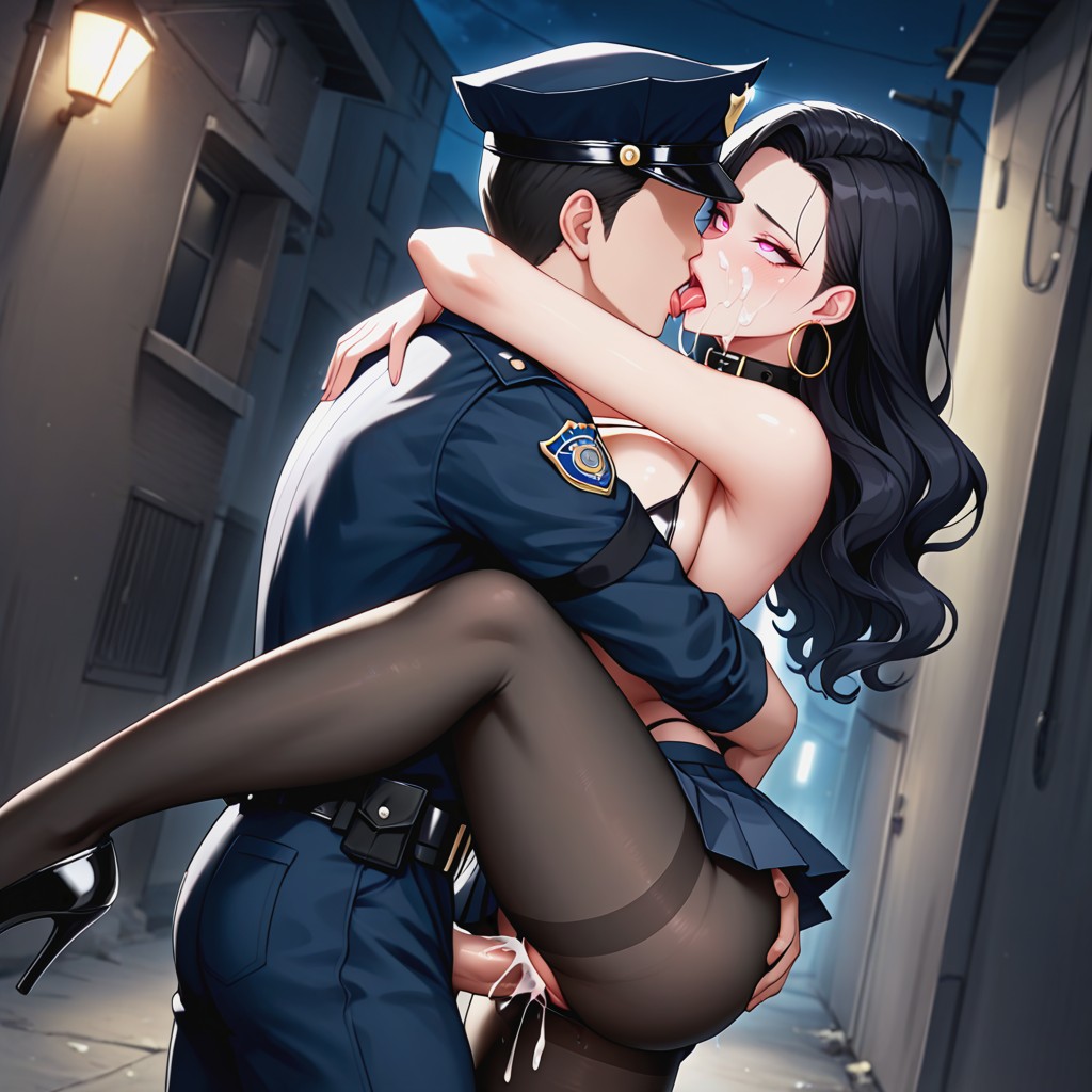 Large Breast, Police Uniform Shirts, Close Up Hentai AI Porn