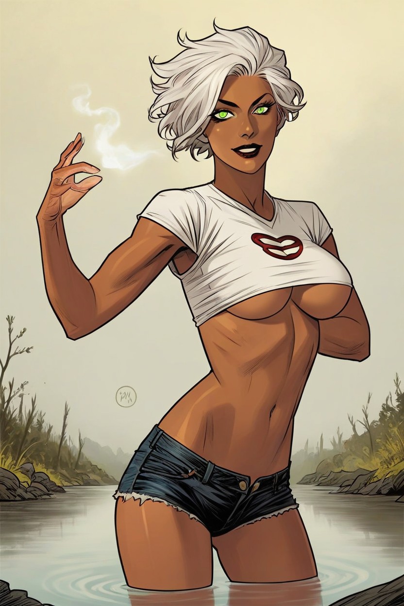 Crop Top, Skinny, River Hentai AI Porn