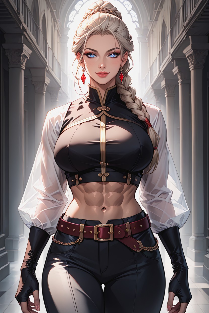 Solid White Background, Perfect Eyes, Pencil Waist Hentai AI Porn