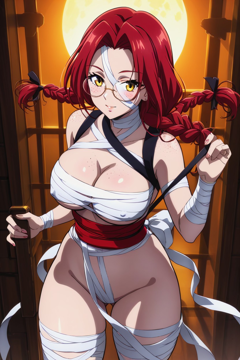 Large Tits, Wrapped In Bandages, Curvy Body Hentai AI Porn
