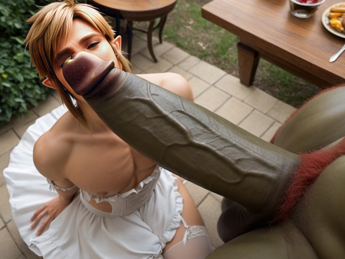 Garden, Red Lipstick, Zelda Sitting Right Next To Link AI Gay Porn