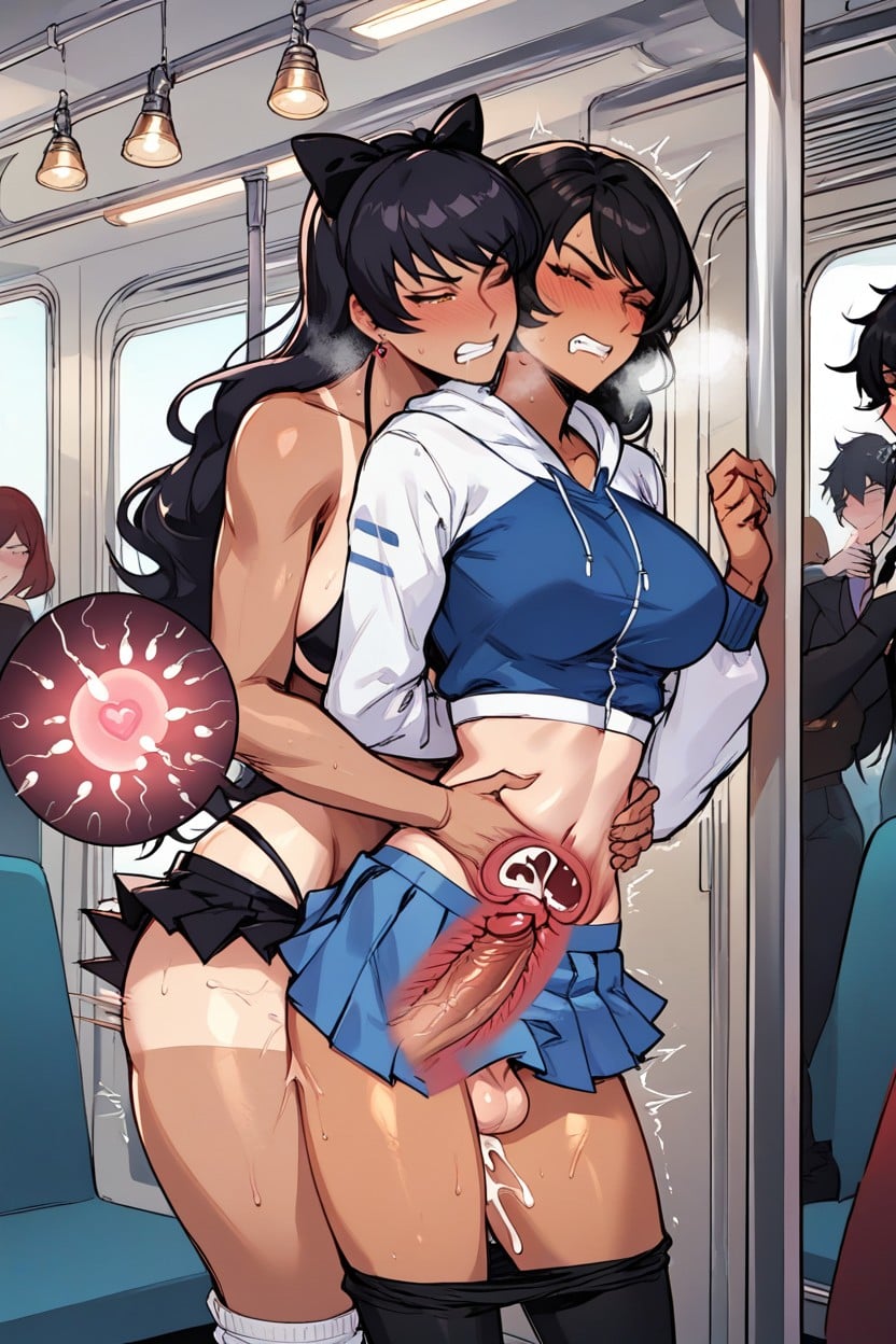 Black Hair Blake Is Bored Angry Disgusted, Train, X-ray AI Porn