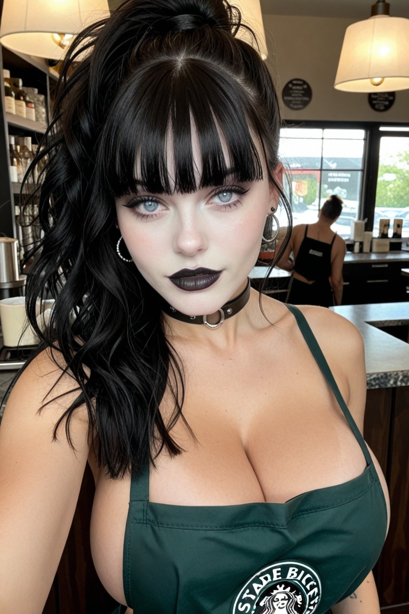 Long Messy Hair, Gorgeous Goth, Detailed Face AI Porn