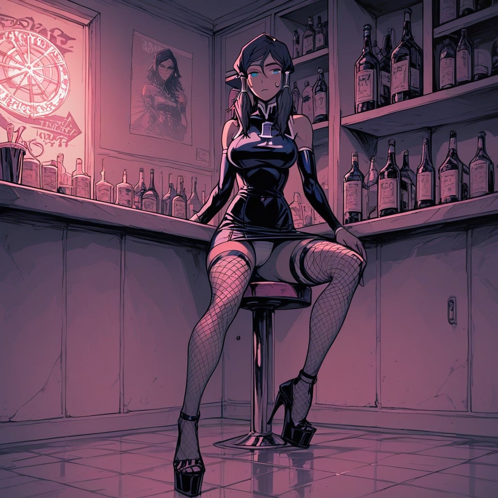 Detailed Face, At Bar, Hot Body Woman Hentai AI Porn