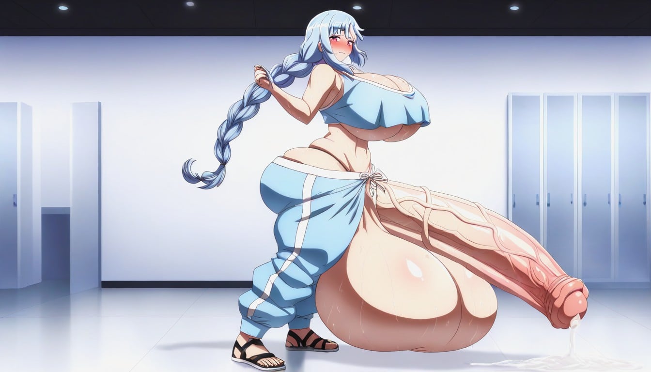 Extremely Gigantic Veins On Cock, Gigantic, Oversized Black Sweatpants Hentai AI Porn