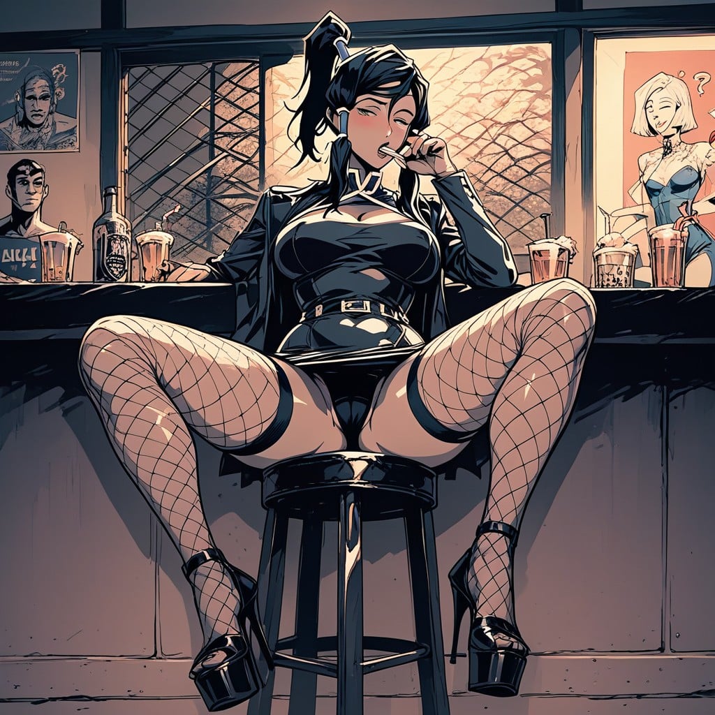 Using Slut Fishnet, 25+, Spiling Drink Hentai AI Porn