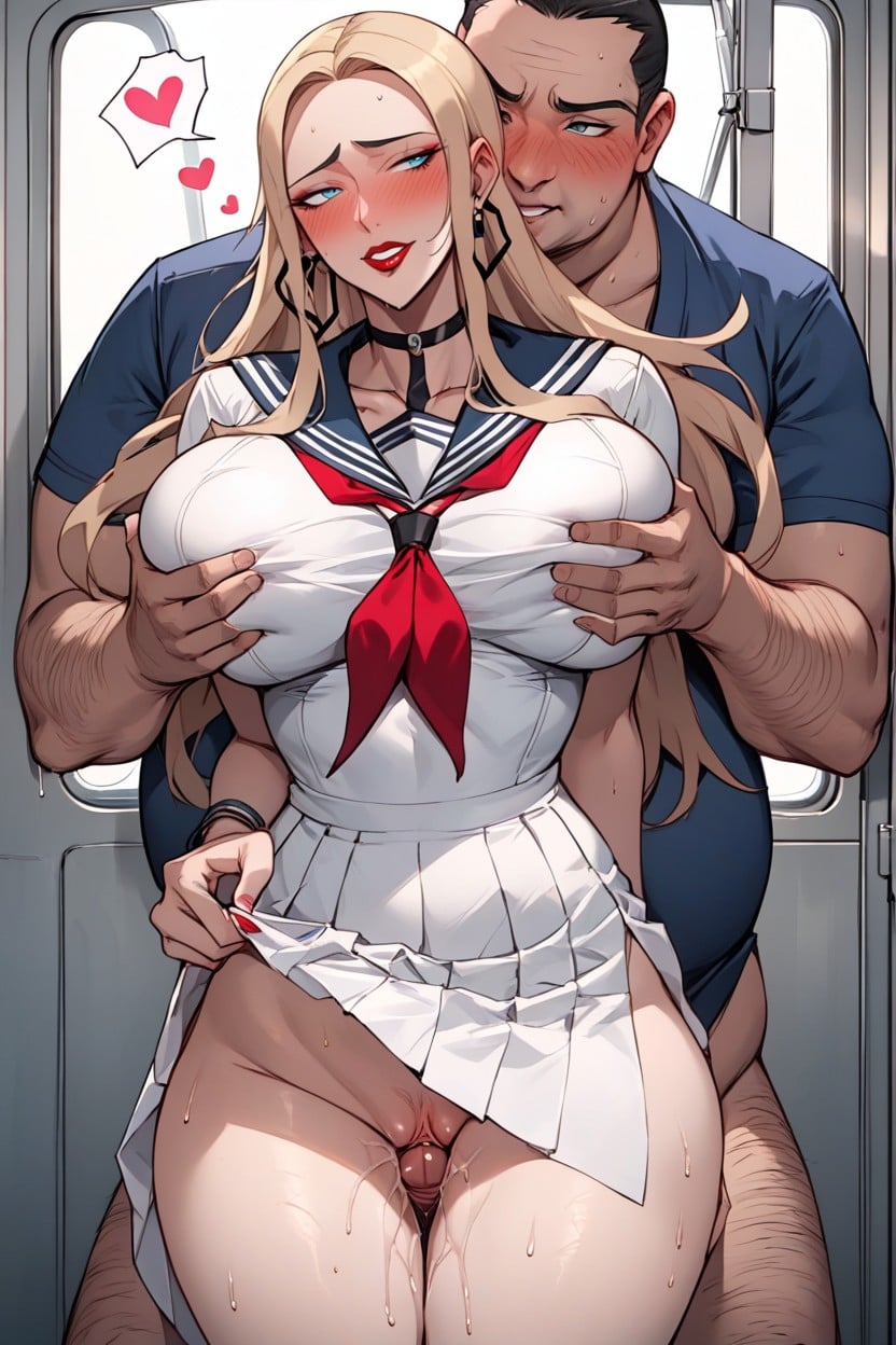 Lewd, Blonde Hair, Top Down Hentai AI Porn