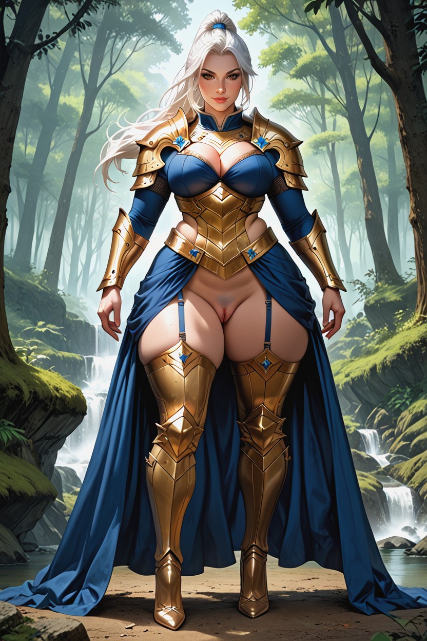 Golden Armour, Brown Eyes, Pubic Hair AI Porn