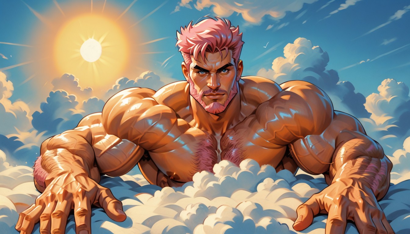 Lean Waist, Blushing Face, Pink Hair AI Gay Porn
