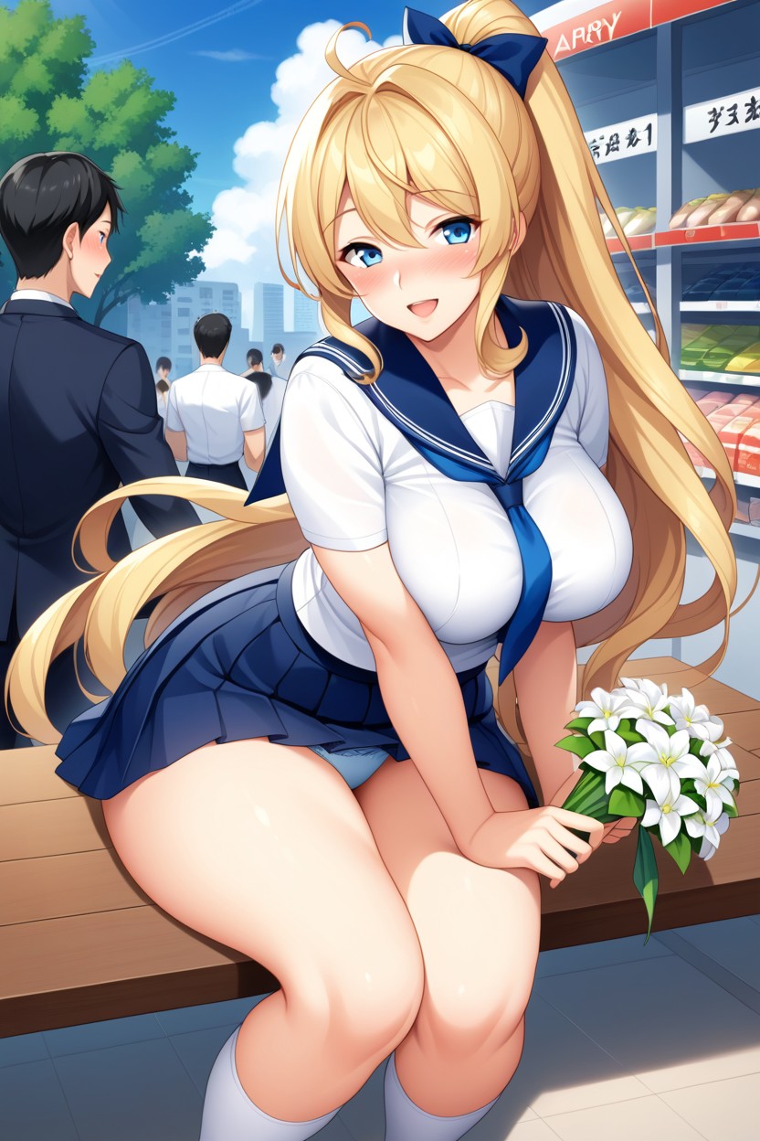 Thighs Exposed, Elbow Exposed, Sunny Hentai AI Porn
