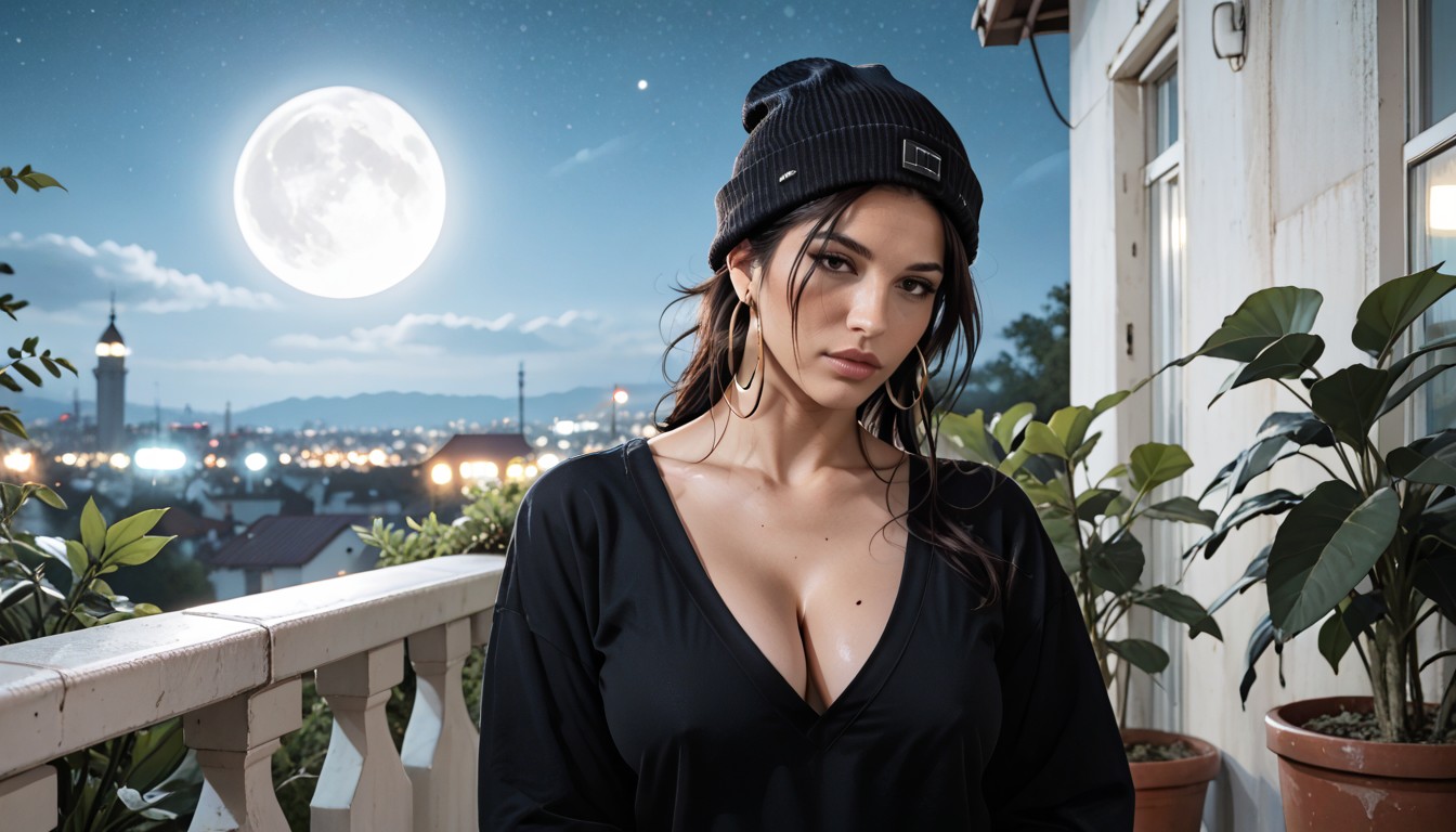 Moon, Sleek Hair, Lara Croft AI Porn