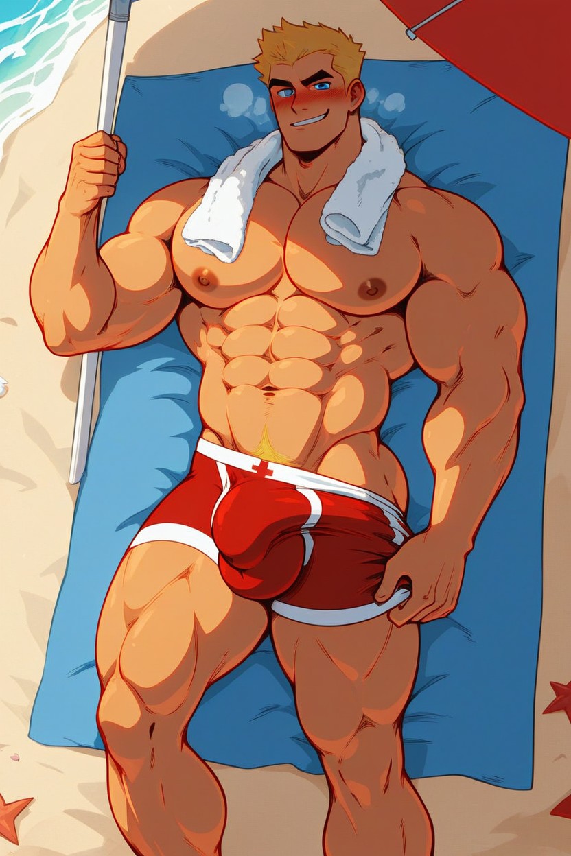 Fit, Naked, Big Bulge AI Gay Porn