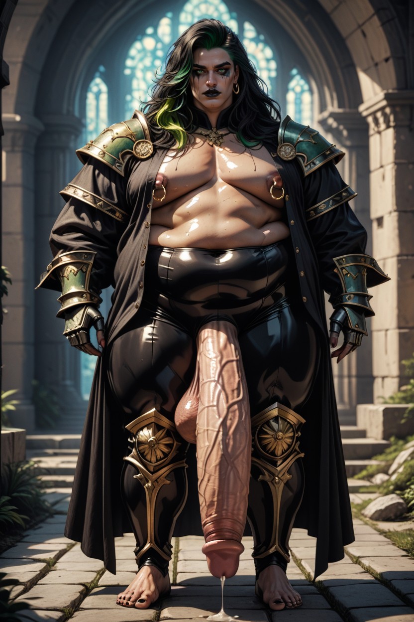 Dungeon, Open Clothes, Effeminate Face AI Gay Porn