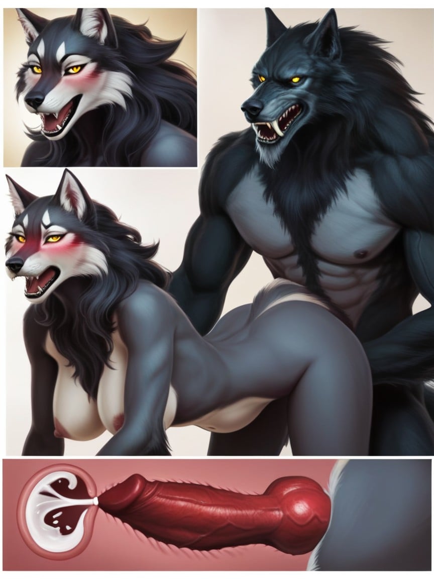 Doggy Style, Massive Hyperpregnancy Belly, Yellow Eyes AI獸人黃片
