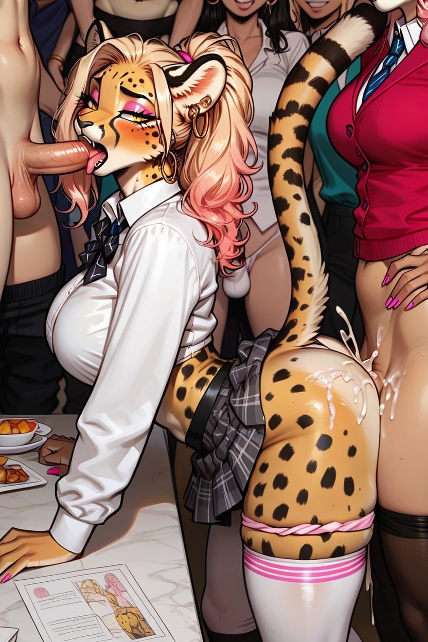 Blonde Fluffy Fur, Milf, Large Fluffy Chest Tuff Furry AI Porn