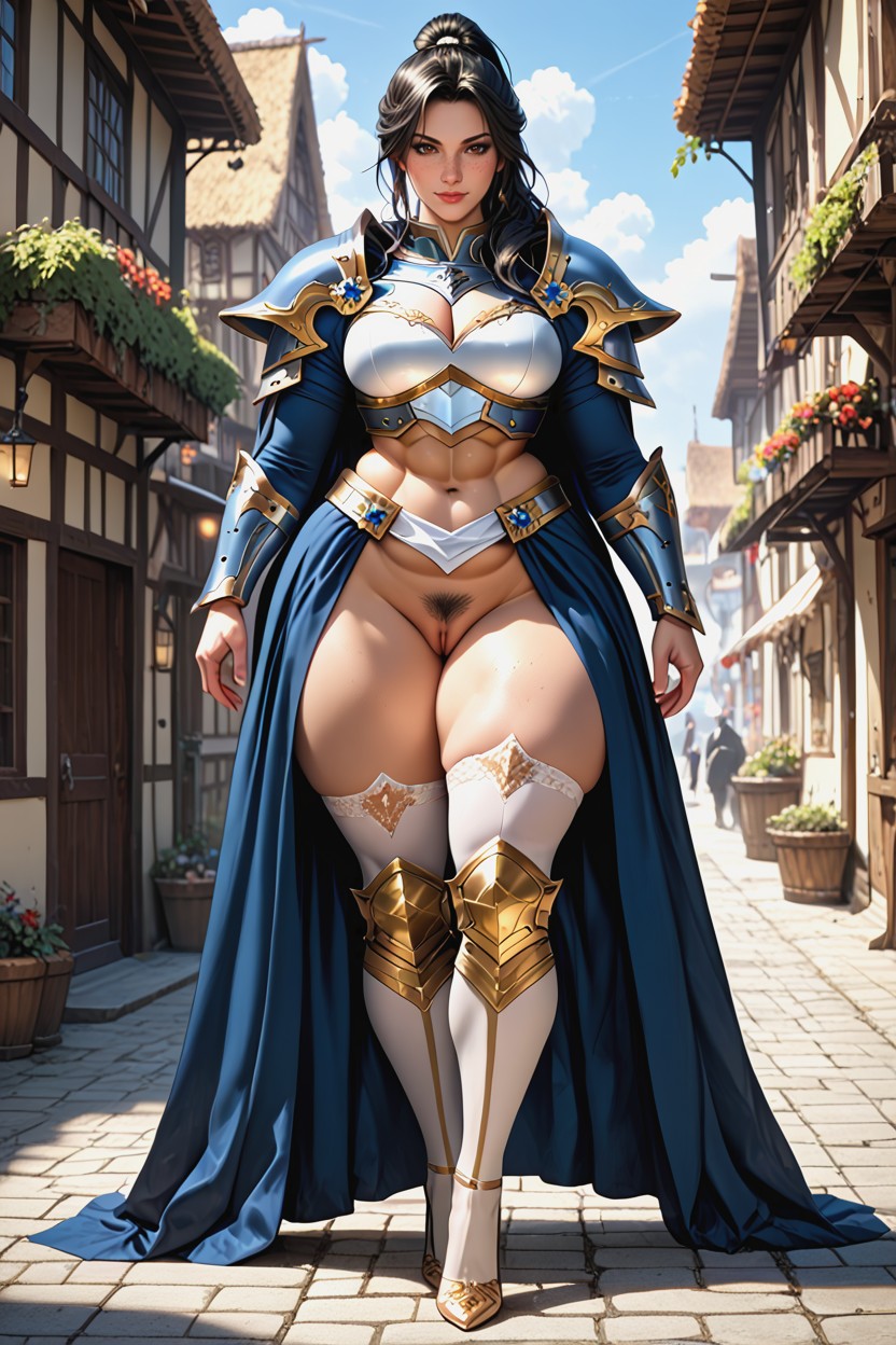Hyper Hips, Stockings, Black Hair AI Porn