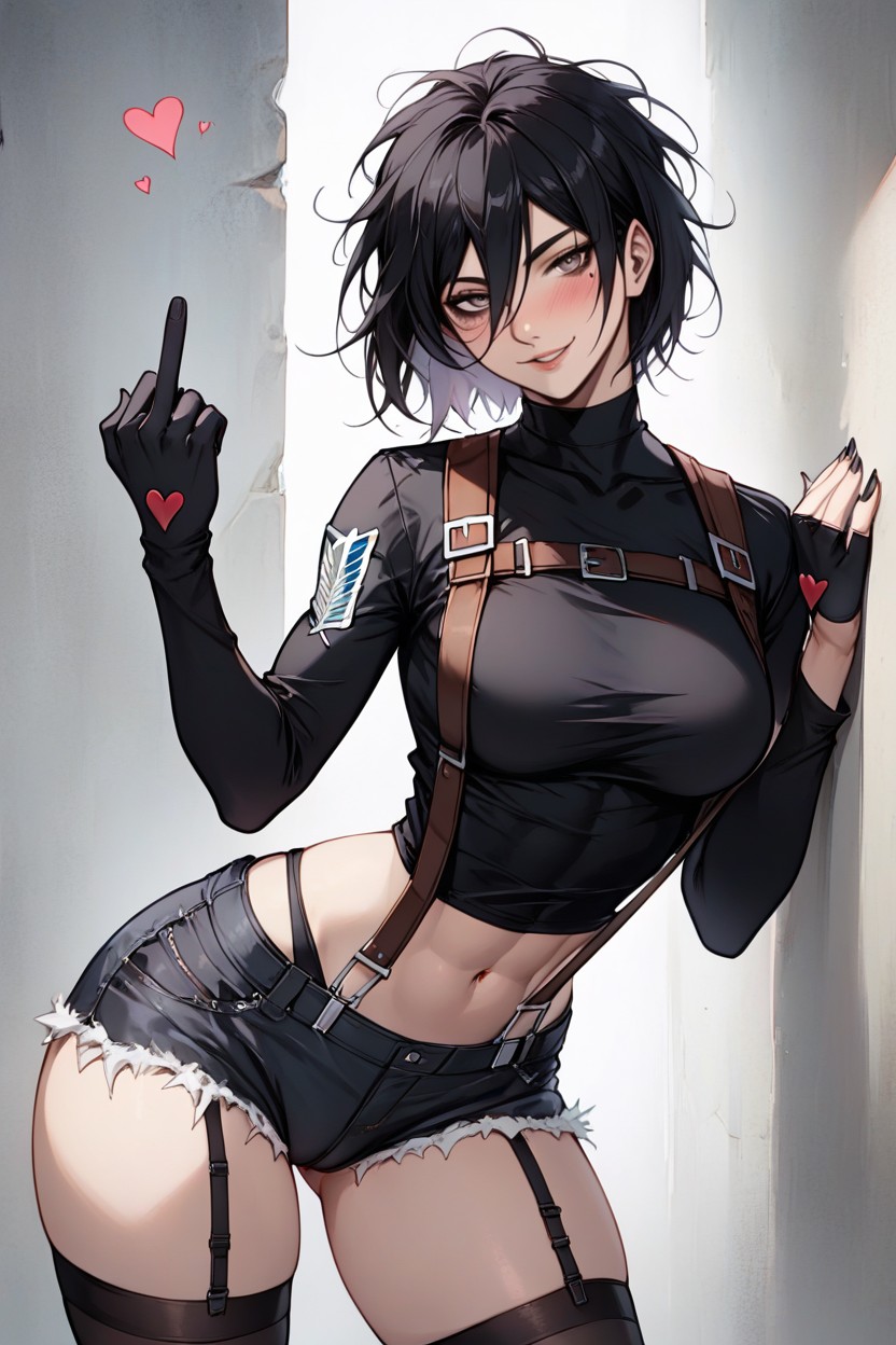 Standing, Bending Over, Suspenders Hentai AI Porn