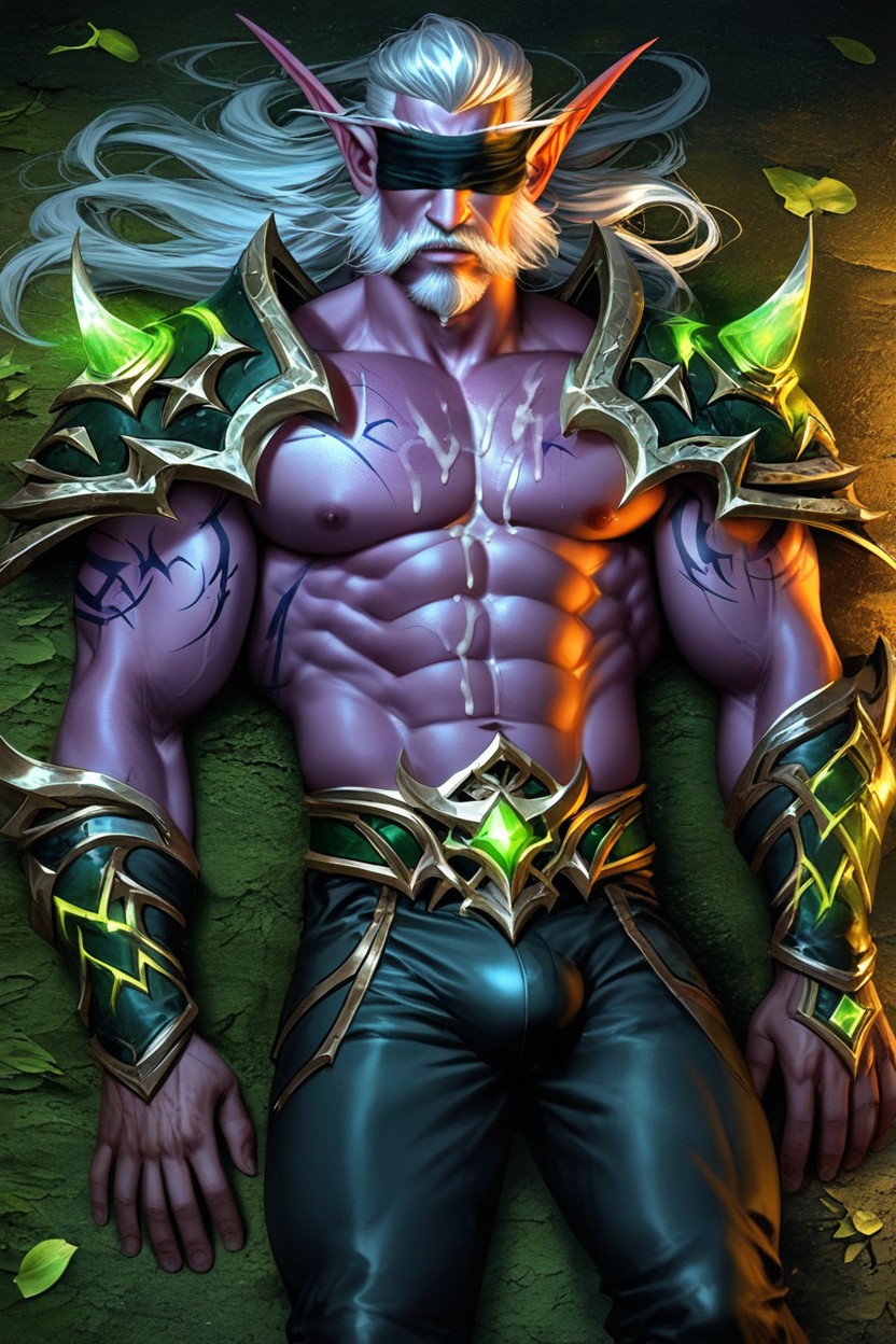 Bare Arms, Purple Skin, Fit AI Gay Porn
