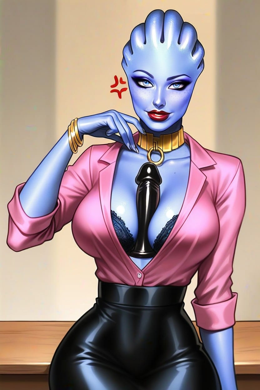 Breasts Popping Out, Blue Skin, Fit Body AI Porn