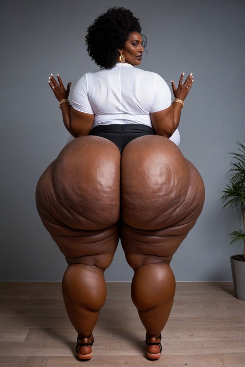Swollen Nipples, Extremely Colossal Ass, Cellulite On The Butt AI Porn