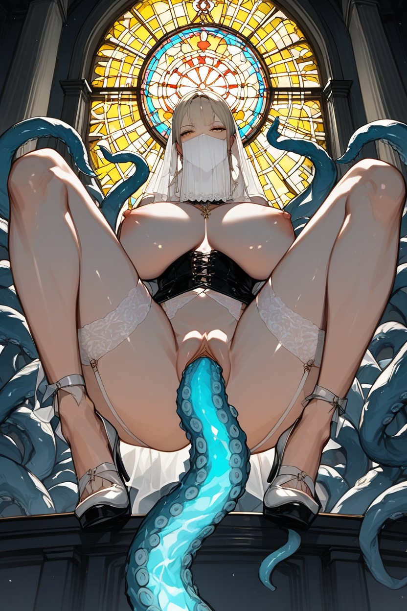 Divinity, White Garter Belt, Yellow Tongue Hentai AI Porn