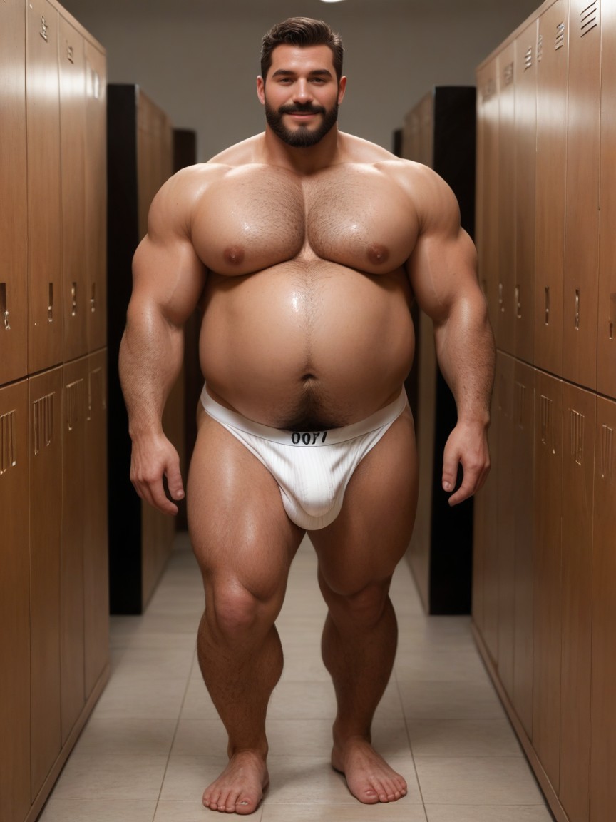 Musclegut, Love Handles, Obese AI Gay Porn