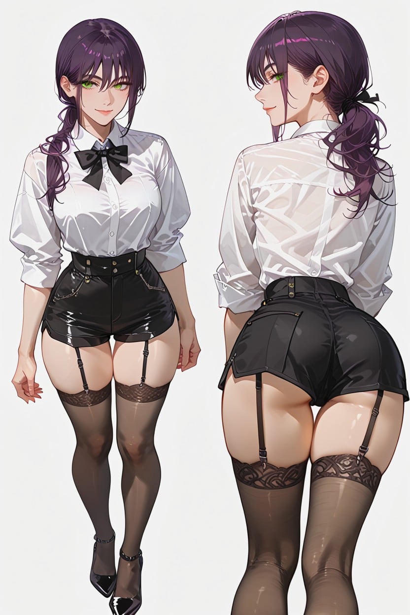 25+, Light Background, Glossy Black High Heels Hentai AI Porn