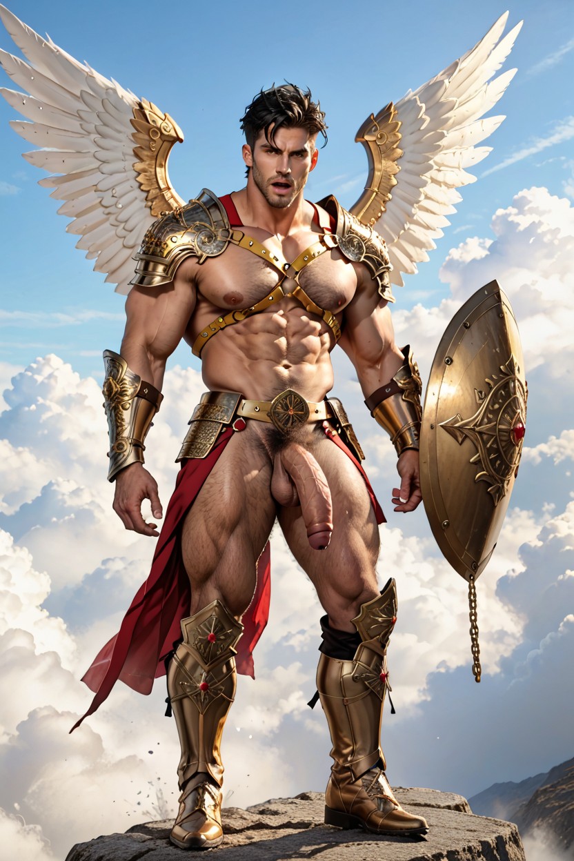 Massive Uncut Cock, Clouds, Award Winning Photo AI Gay Porn