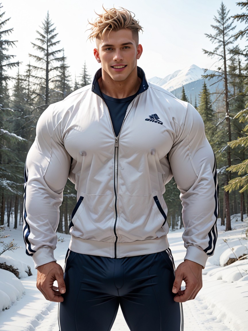 Wasp Hyper Waist, Undressed, White Tracksuit With Ornate Details AI Gay Porn