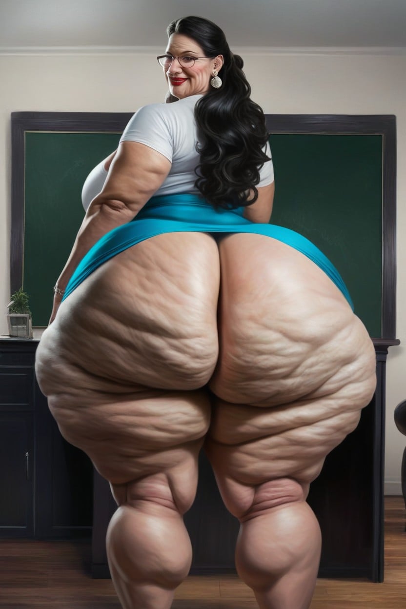 Fat Ass, Red Lipstick, Thick Thighs AI Porn