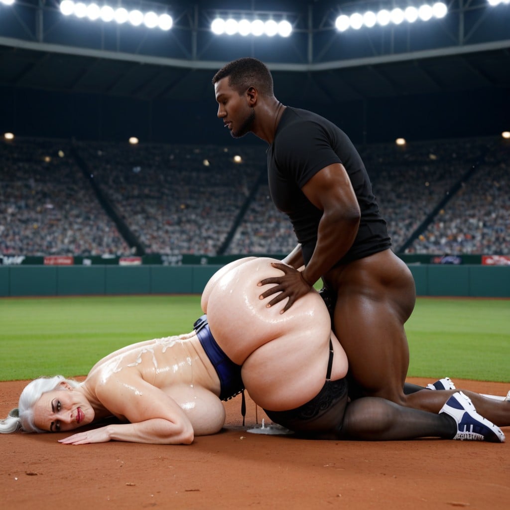 Posición Prona, Interracial, Man Standing Behind Her Porno IA