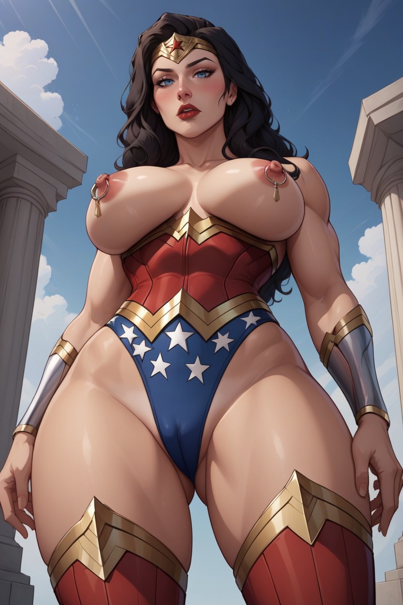 Black Hair, Large Breasts, Wonder Woman Corset Hentai AI Porn