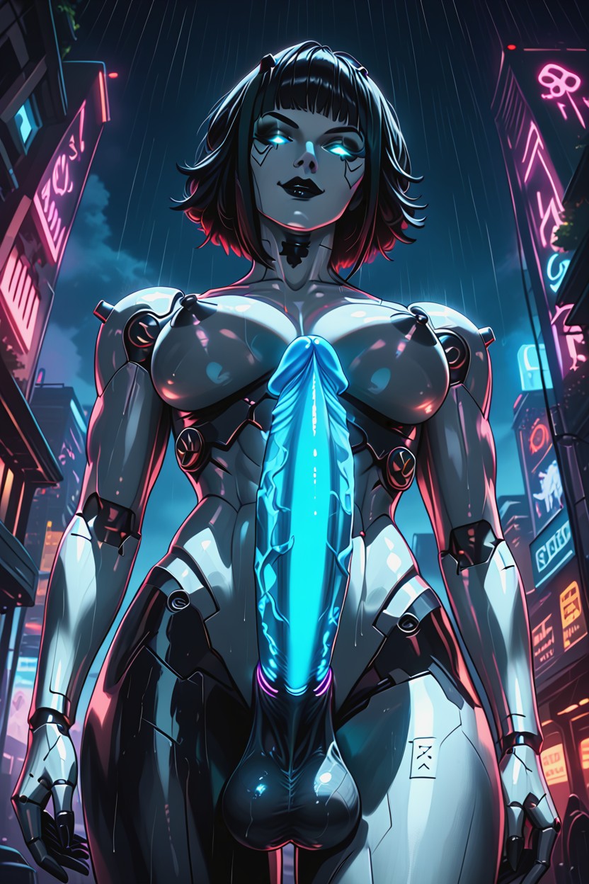 Muscular, Black Eyeliner, Futanari Hentai AI Porn