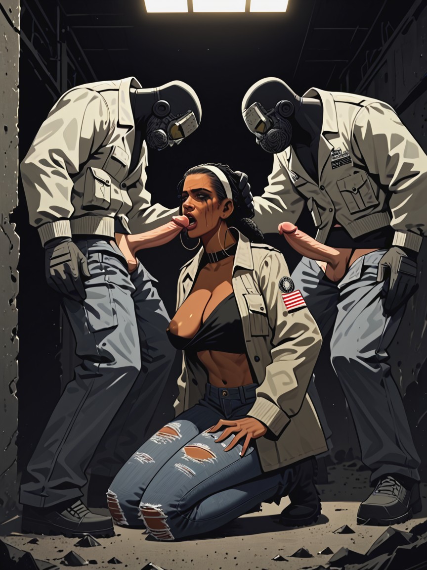 Full Body, Alyx Surrounded By Giant Men, Woman Fucked Roughly Hentai AI Porn