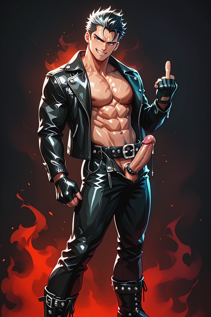 Light Skin Penis, Light Skin, Dark Background AI Gay Porn