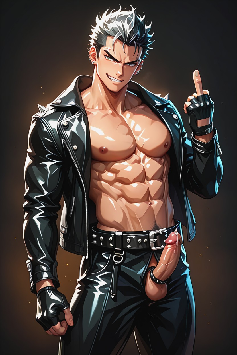 Light Skin Penis, Full Body View, One Person AI Gay Porn