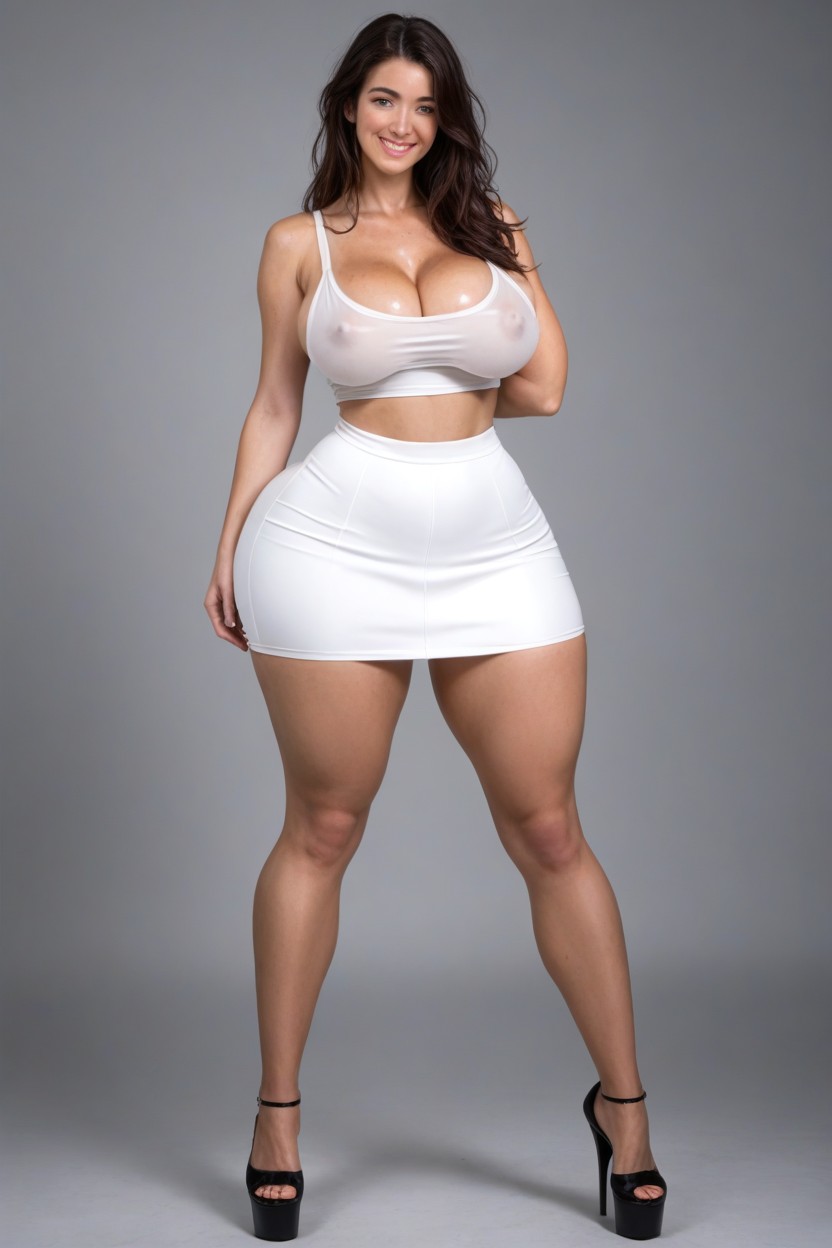 Freckles, Pale Skin, Wide Hips Shemale AI Porn