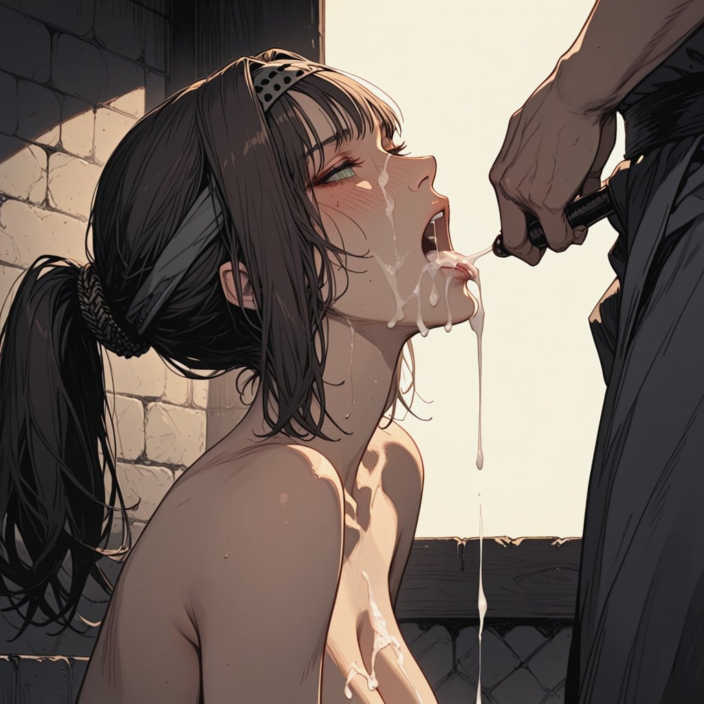 Kneeling, Cum Everywhere, Night Time Hentai AI Porn