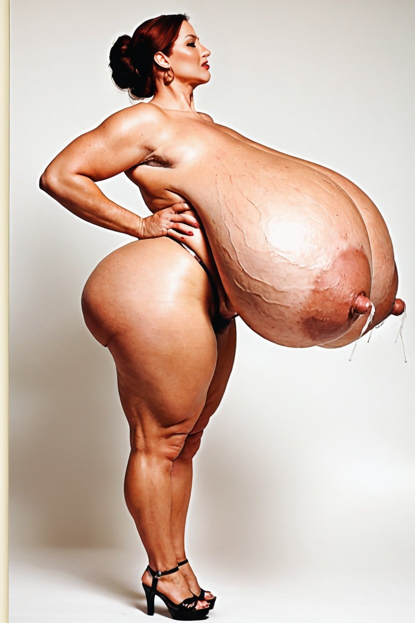 Massive Breasts, Tits Bigger Than Body, Giant Insane Massive Gigantic Breasts AI Porn