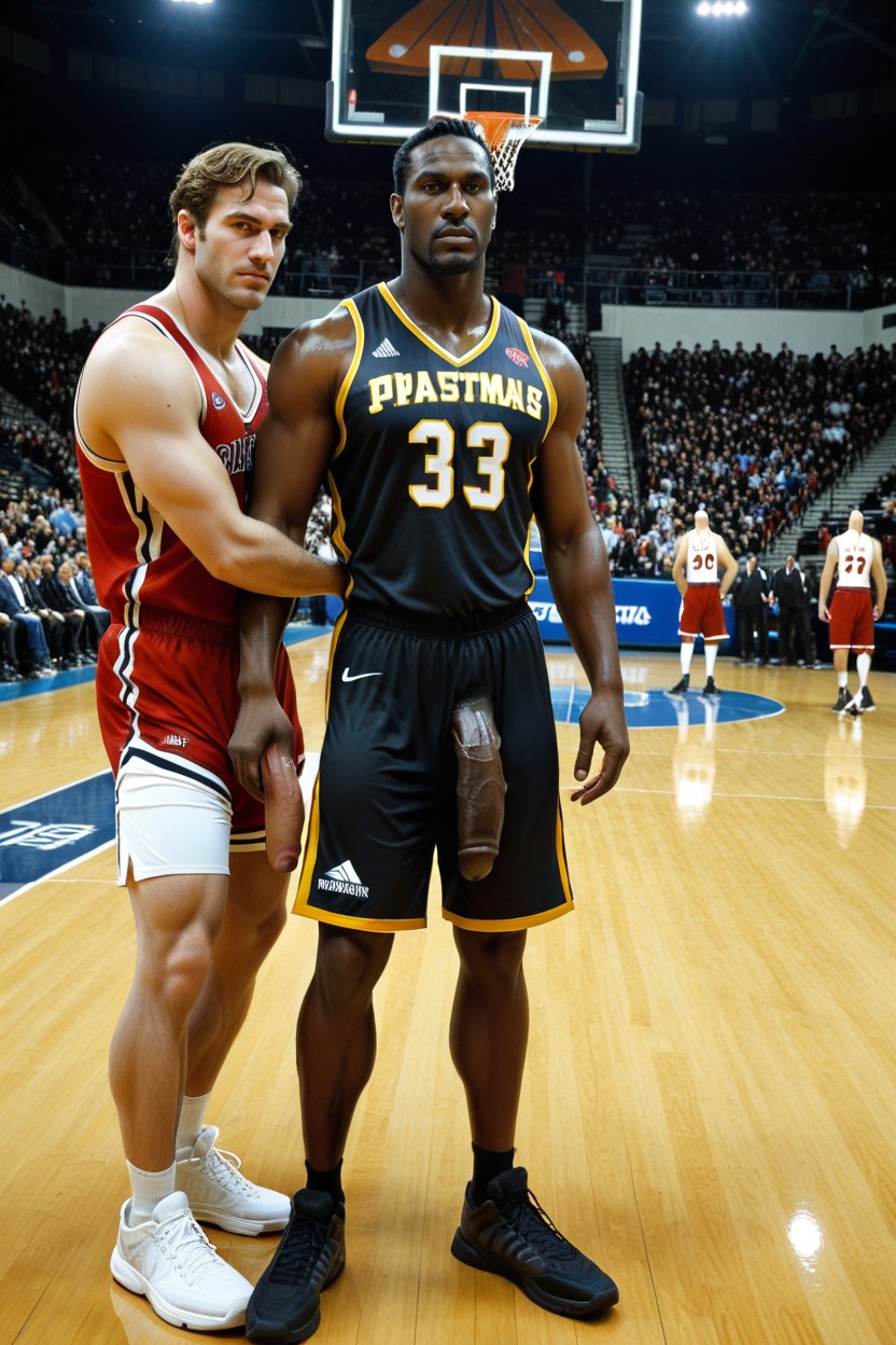 Basketball Crowded Arena, 2 People, Foreskin AI Gay Porn