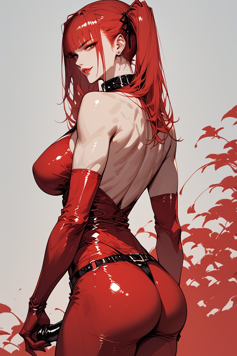 Red Twintails, Naked Body, Pegging AI Porn