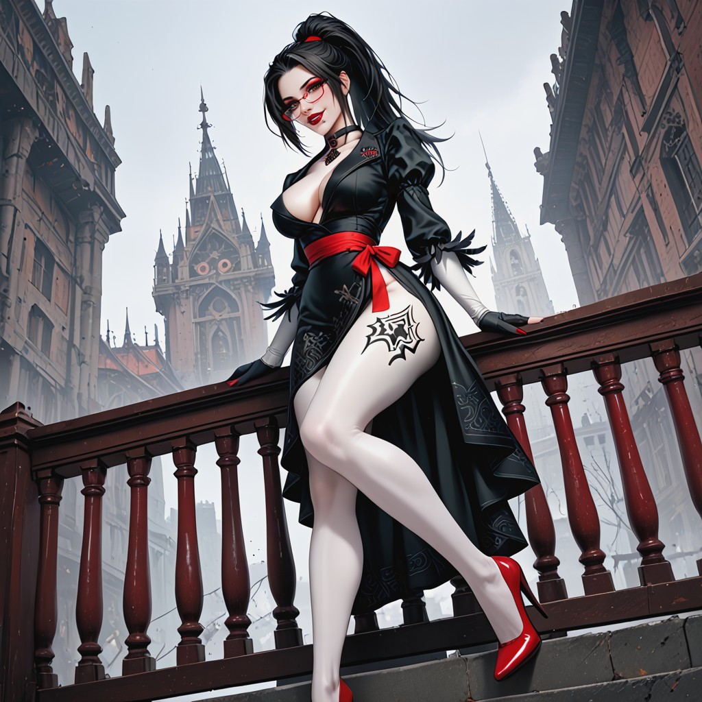 Gothic, Big Ass, Female Wolf Furry AI Porn
