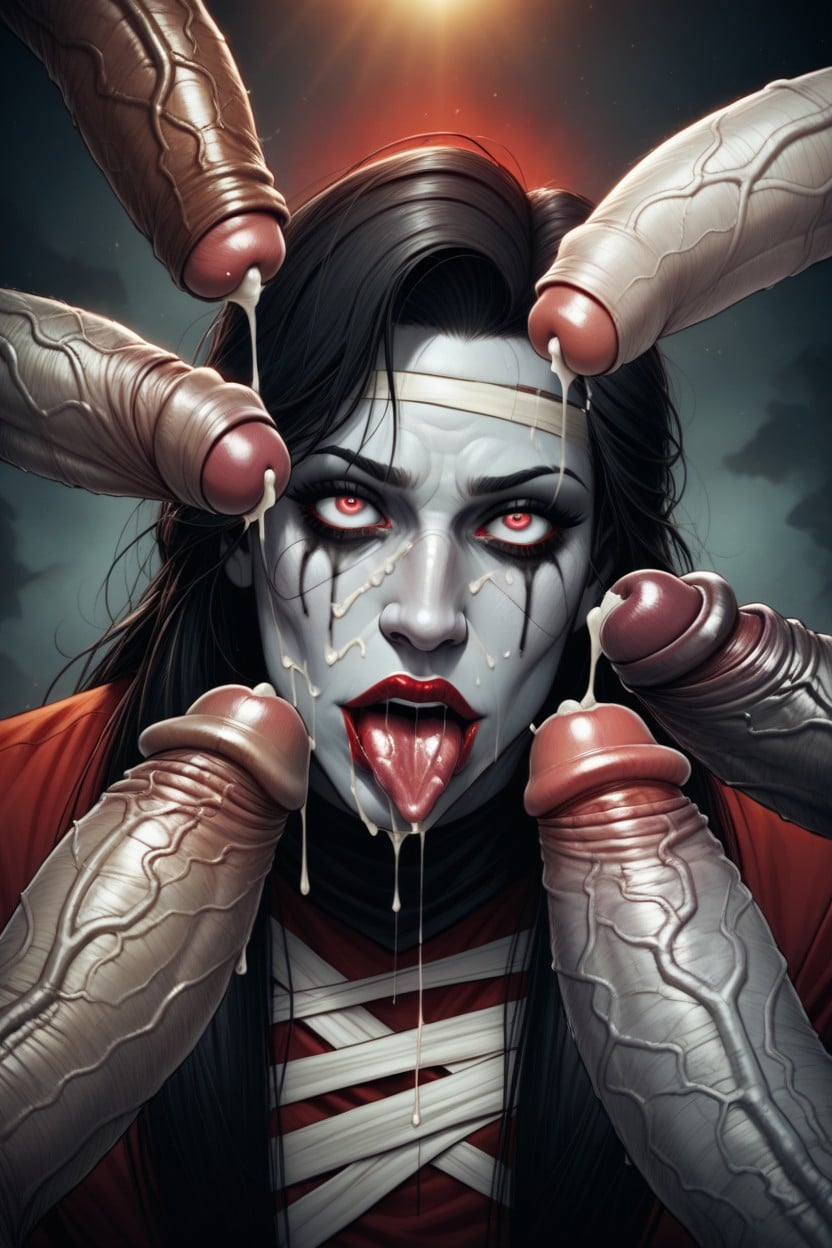 Baggy Eyes, Sweaty, Gray Skin Zombie AI Gay Porn