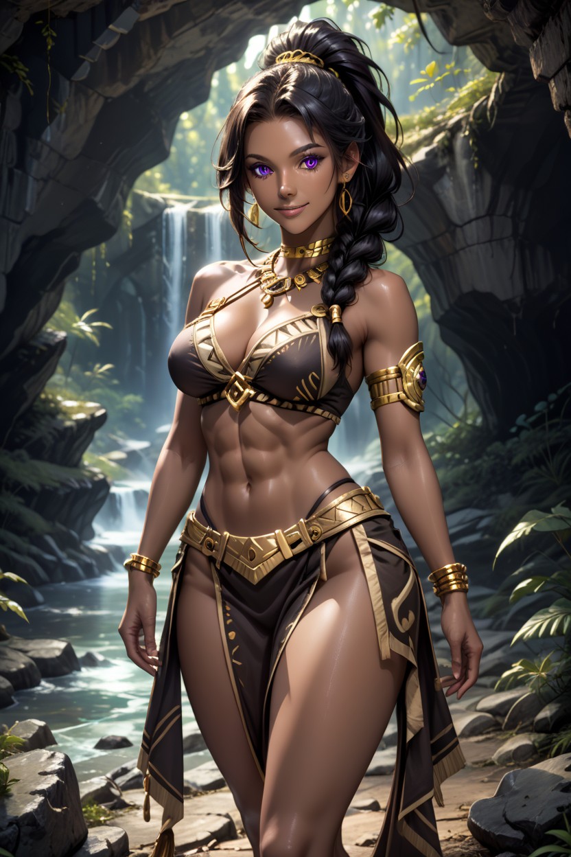 Gold Anklets, Medium Ass, Cave Hentai AI Porn