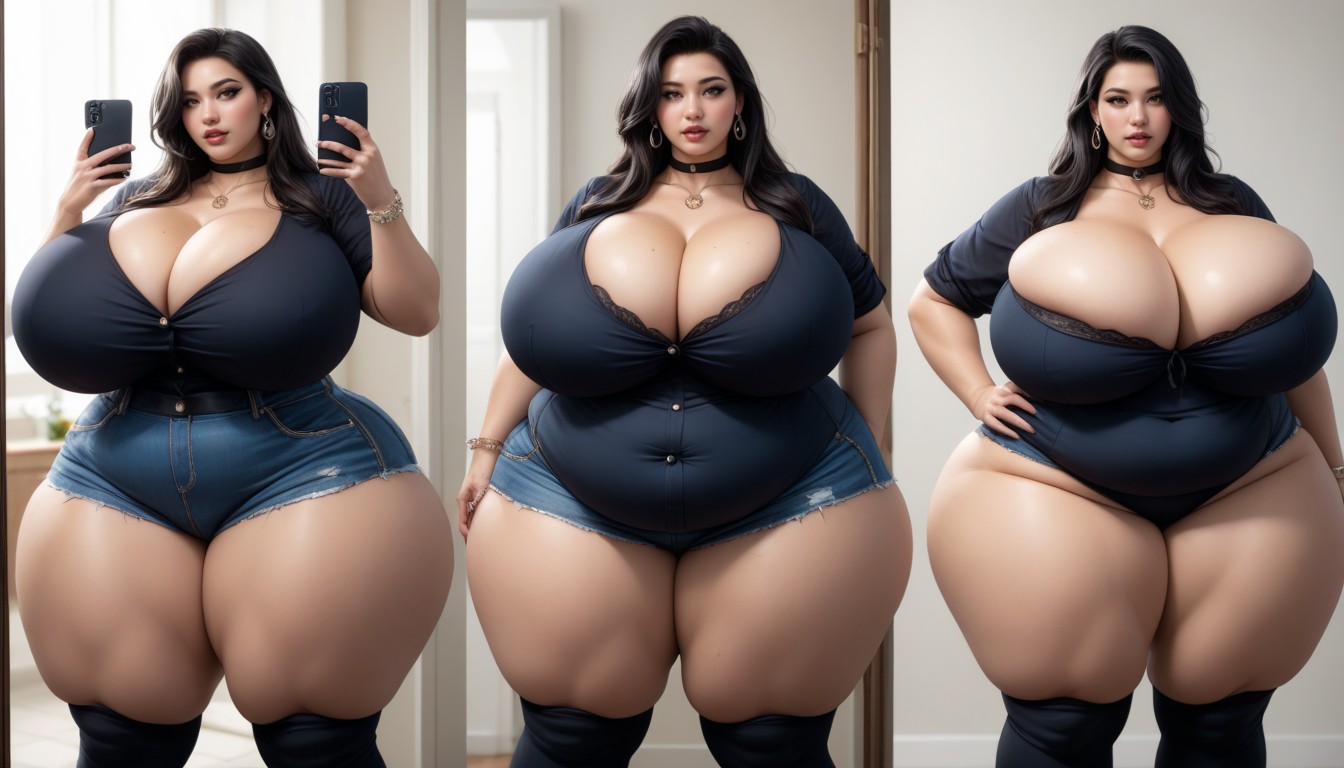 Escote, 18+, Múltiples Vistas Porno BBW IA