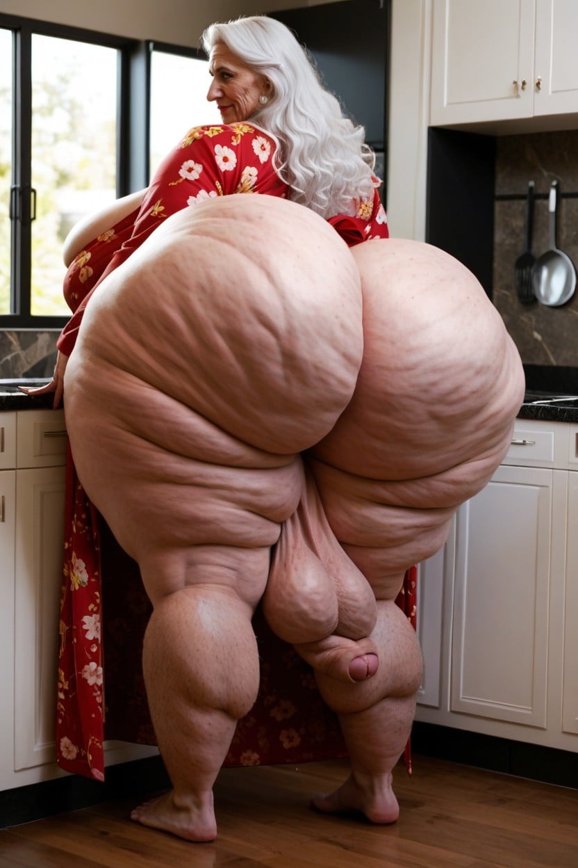 White Hair, Breast Expansion, Cellulite Legs AI Porn