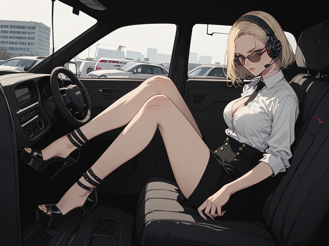 Persian, Cleavage, Headset AI Porn