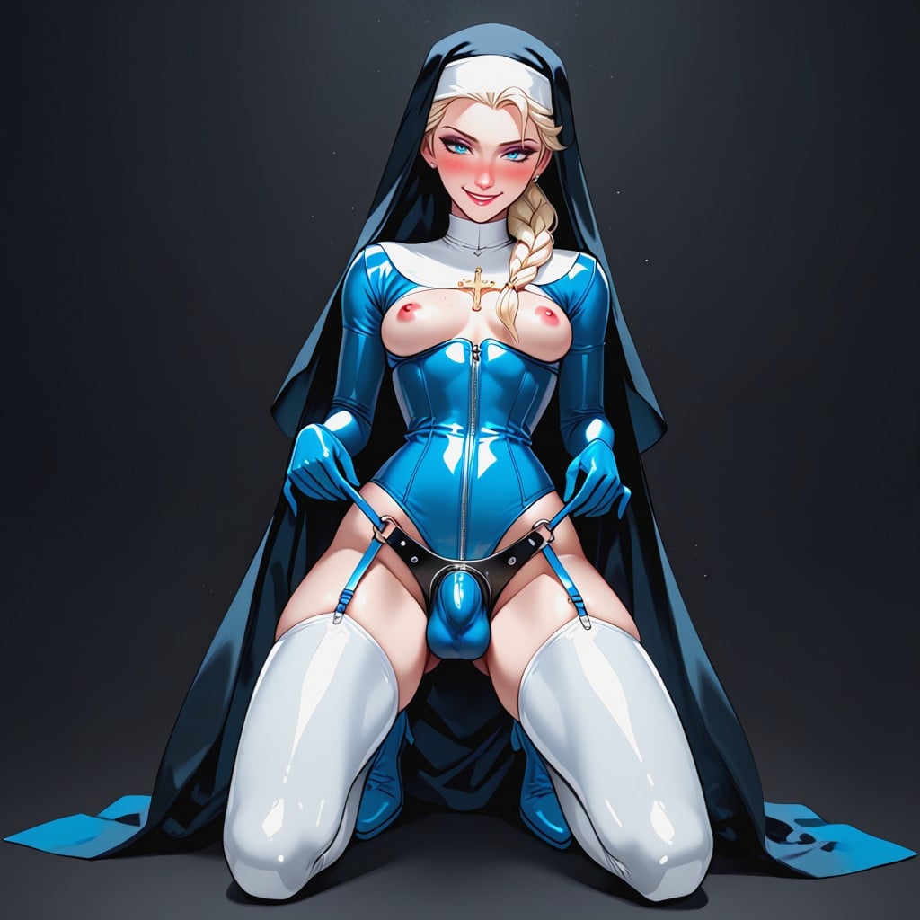 Vêtements Ajustés, Hourglass Figure, Pale Skin Porno IA